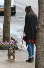 DAKOTA JOHNSON Out and About in New York with Her Dog