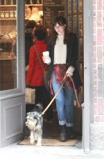 DAKOTA JOHNSON Out and About in New York with Her Dog