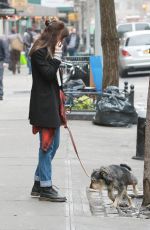 DAKOTA JOHNSON Out and About in New York with Her Dog