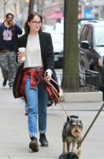 DAKOTA JOHNSON Out and About in New York with Her Dog