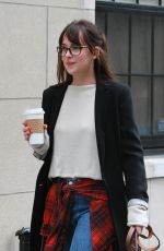 DAKOTA JOHNSON Out and About in New York with Her Dog