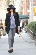 DAKOTA JOHNSON Out with Her Dog in New York