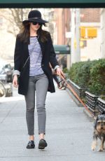 DAKOTA JOHNSON Out with Her Dog in New York