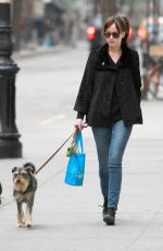 DAKOTA JOHNSON Walks Her Dog Out in Bew York