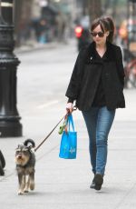 DAKOTA JOHNSON Walks Her Dog Out in Bew York