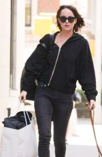 DAKOTA JOHNSON Walks Her Dog Out in New York 04/19/2015