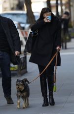 DAKOTA JOHNSON Walks Her Dog Out in New York 04/24/2015
