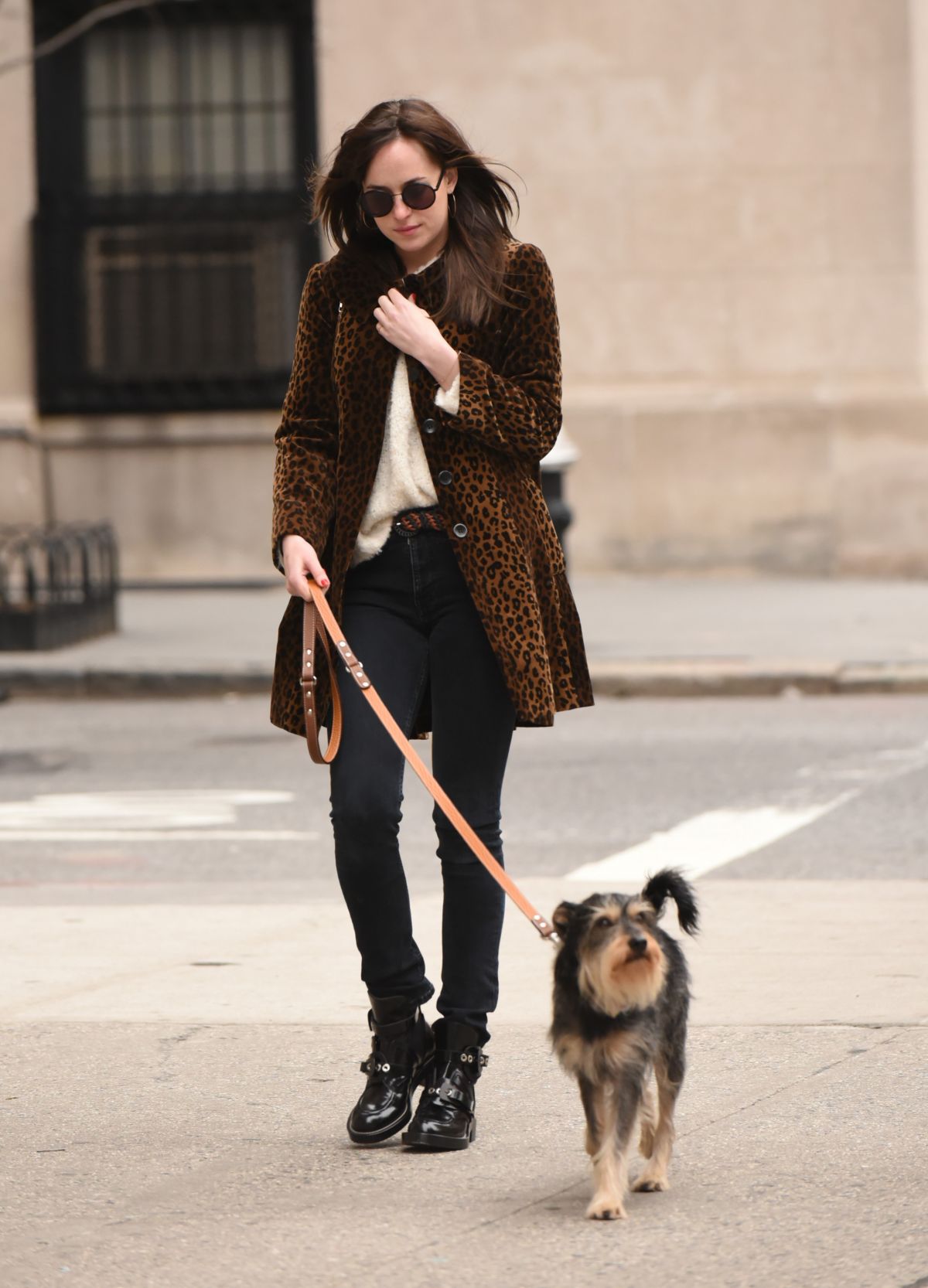 DAKOTA JOHNSON Walks Her Dog Out in New York DAKOTA JOHNSON Walks Her Dog Out in New York
