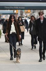 DAKOTA JOHNSON Walks Her Dog Out in New York
