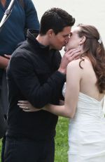 DANIELLE PANABAKER in Wedding Dress on the Set of The Flash in Vancouver