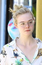 ELLE FANNING in Jeans Shorts Out and About in Studio City 04/18/2015