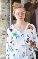 ELLE FANNING in Jeans Shorts Out and About in Studio City 04/18/2015