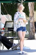 ELLE FANNING in Jeans Shorts Out and About in Studio City 04/18/2015