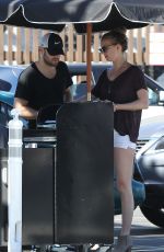 EMILY VANCAMP in Shorts at Sugarfish in West Hollywood