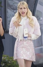 EMMA ROBERTS at Scream Queens Movie Set in New Orleans