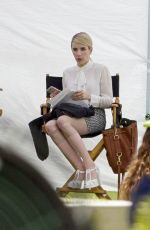 EMMA ROBERTS on the Set of Scream Queens in New Orleans