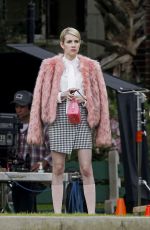 EMMA ROBERTS on the Set of Scream Queens in New Orleans