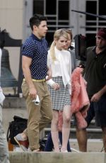 EMMA ROBERTS on the Set of Scream Queens in New Orleans
