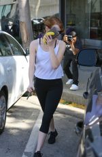 EMMA STONE in Tights Out and About in West Hollywood