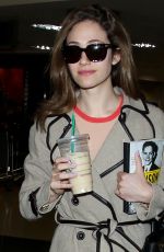 EMMY ROSSUM Arrives at Los Angeles International Airport