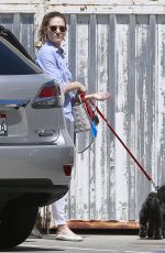 EMMY ROSSUM Takes Her Dog to a Vet in West Hollywood