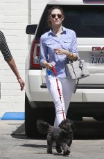 EMMY ROSSUM Takes Her Dog to a Vet in West Hollywood