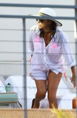 EVA LONGORIA at a Pool in Miami