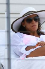 EVA LONGORIA at a Pool in Miami