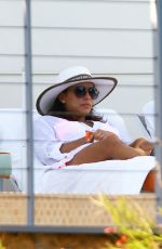 EVA LONGORIA at a Pool in Miami