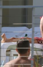 EVA LONGORIA in Bikini on the Pool in Miami