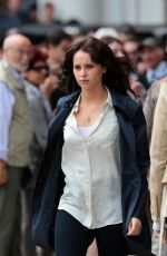 FELICITY JONES on the Set of Inferno in Venice
