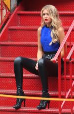 GIG HADID on the Set of a Photoshoot in New York 04/26/2015