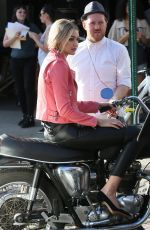 GIGI HADID in Leather Pants at a Set of a Photoshoot in New York