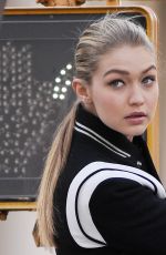 GIGI HADID on the Set of a Photoshoot in New York 04/21/2015