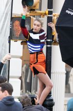 GIGI HADID on the Set of a Photoshoot in New York 04/21/2015