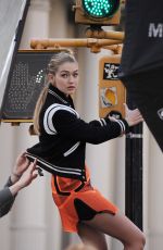 GIGI HADID on the Set of a Photoshoot in New York 04/21/2015