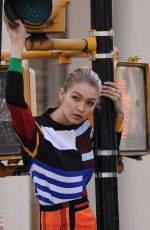 GIGI HADID on the Set of a Photoshoot in New York 04/21/2015