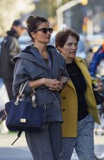 HELENA CHRISTENSEN with Her Mother Out in West Village