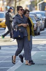 HELENA CHRISTENSEN with Her Mother Out in West Village