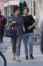 HELENA CHRISTENSEN with Her Mother Out in West Village