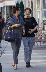 HELENA CHRISTENSEN with Her Mother Out in West Village