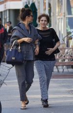 HELENA CHRISTENSEN with Her Mother Out in West Village