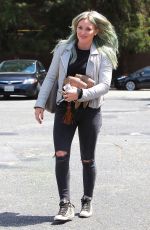 HILARY DUFF in Jeans Arrives at a Dance Studio in Los Angeles