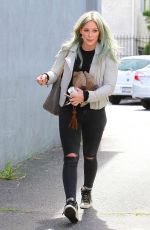 HILARY DUFF in Jeans Arrives at a Dance Studio in Los Angeles