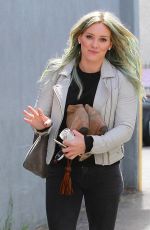 HILARY DUFF in Jeans Arrives at a Dance Studio in Los Angeles