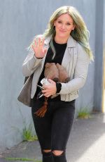 HILARY DUFF in Jeans Arrives at a Dance Studio in Los Angeles