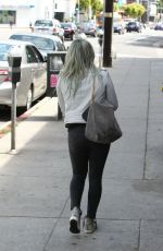 HILARY DUFF in Jeans Arrives at a Dance Studio in Los Angeles