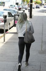 HILARY DUFF in Jeans Arrives at a Dance Studio in Los Angeles