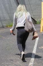 HILARY DUFF in Jeans Arrives at a Dance Studio in Los Angeles