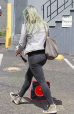 HILARY DUFF in Jeans Arrives at a Dance Studio in Los Angeles